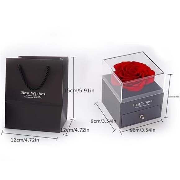 Elegant Christmas Wreath Necklace & Rose Box Set: A Festive Gift of Love and Sty - Picture 2 of 4
